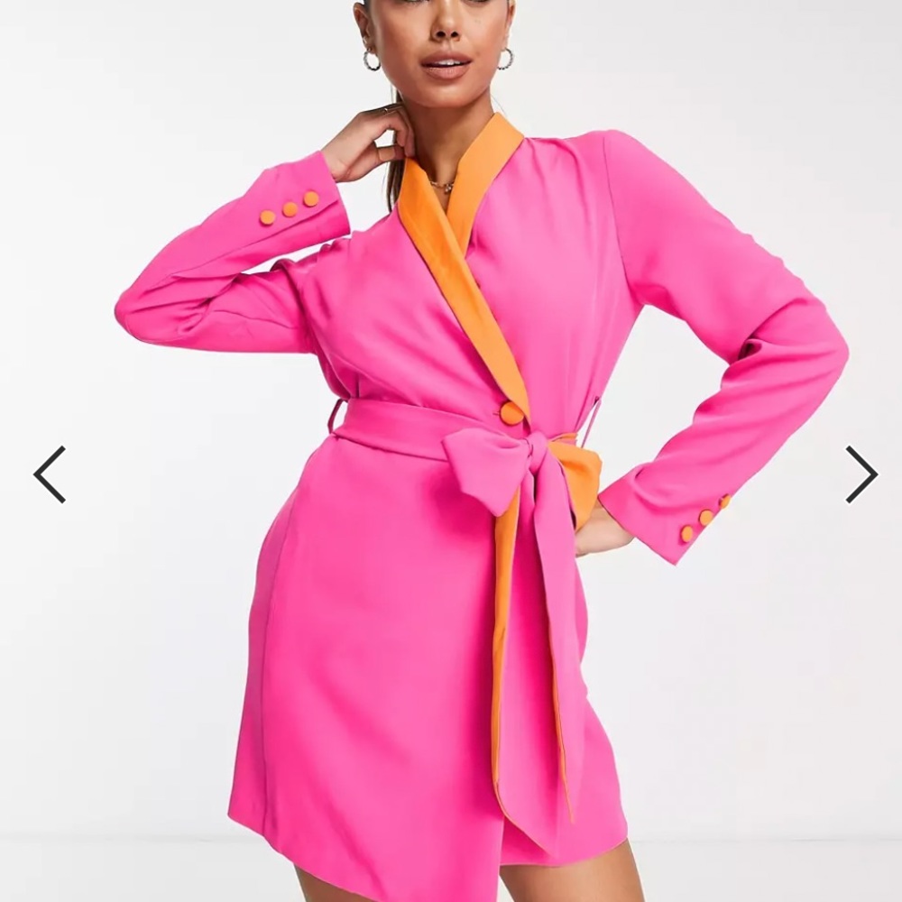 BRAND NEW Style Cheat Color Block Blazer Mini Dress in Pink
